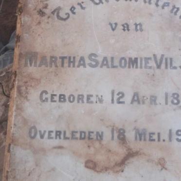 VILJOEN Martha Salomie 1884-1904