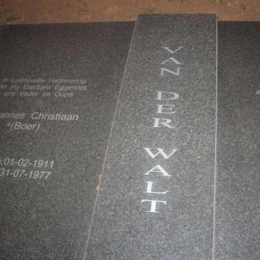 WALT Johannes Christiaan, van der 1911-1977 &amp; Christina Maria Etresia 1912-2012