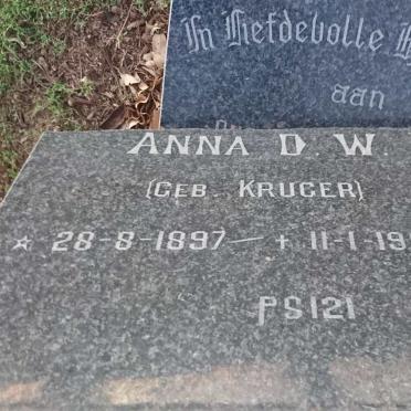 WYK Petrus Gerhardus, van 1889-1972 &amp; Anna D.W. KRUGER 1897-1984 
