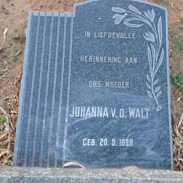 WALT Johanna, v.d. 1888-