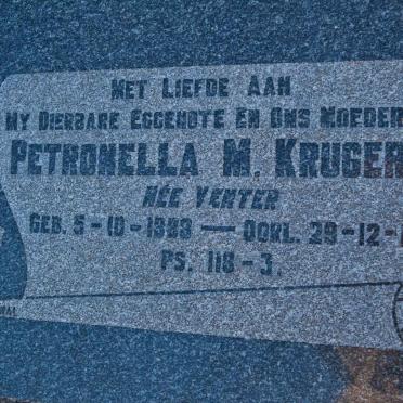 KRUGER Petronella M. nee VENTER 1883-1925