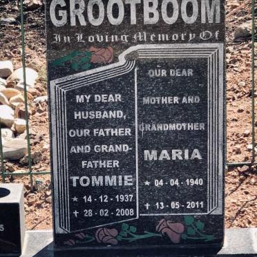 GROOTBOOM Tommie 1937-2008 &amp; Maria 1940-2011