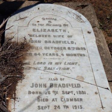 BRADFIELD John 1831-1913 &amp; Elizabeth -1895