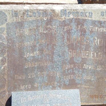 BRADFIELD James Rio 1863-1958 &amp; Agnes -1908