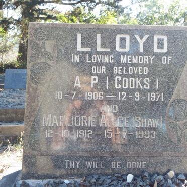 LLOYD A.P. 1906-1971 &amp; Marjorie Alice SHAW 1912-1993