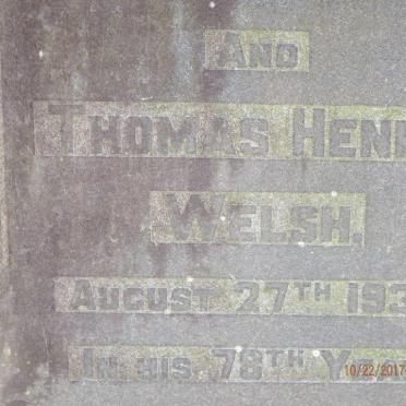 WELSH Thomas Henry -1930 &amp; Florence Gertrude -1924