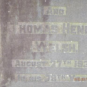 WELSH Thomas Henry -1930 &amp; Florence Gertrude -1924