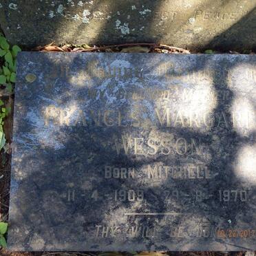 WESSON Arnold Vernon 1897-1963 &amp; Frances Margaret MITCHELL 1909-1970