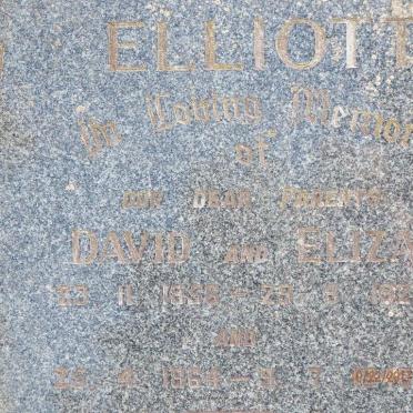 ELLIOTT David 1856-1923 &amp; Eliza 1864-1948