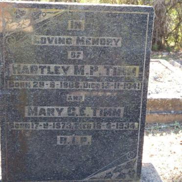 TIMM Hartley M.P. 1868-1941 &amp; Mary C.E. 1873-1934