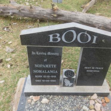 BOOI Nopamete Nomalanga 1918-1999