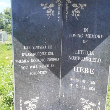 HEBE Letiticia Nompumelelo 1964-2020