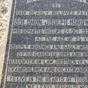 HOROWITZ Solomon Joseph -1952