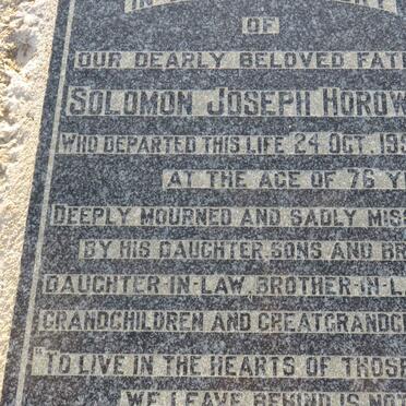 HOROWITZ Solomon Joseph -1952