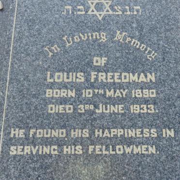 FREEDMAN Louis 1890-1933