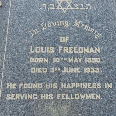 FREEDMAN Louis 1890-1933