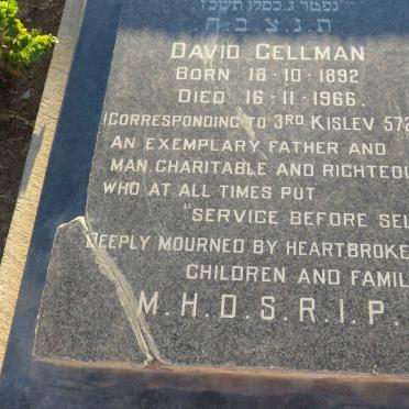 GELLMAN David 1892-1966
