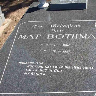 BOTHMA Mat 1907-1997