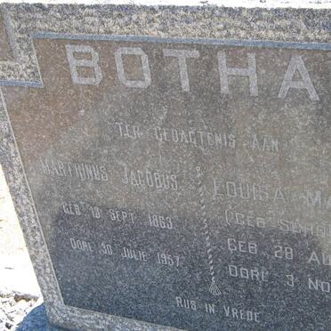 BOTHA Marthinus Jacobus 1863-1957 &amp; Louisa Mariana SCHOEVERS 1877-1967