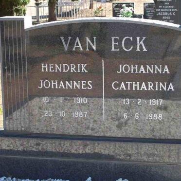 ECK Hendrik Johannes, van 1910-1987 &amp; Johanna Catharina 1917-1988