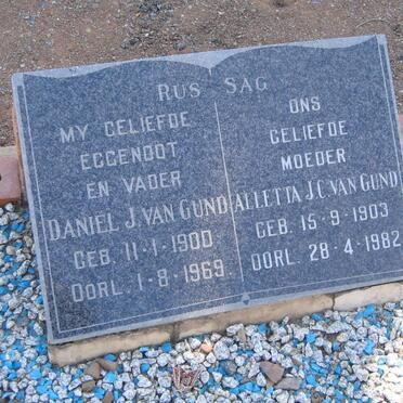 GUND Daniel J., van 1900-1969 &amp; Alletta J.C. 1903-1982