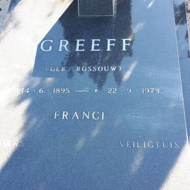 GREEFF Franci nee ROSSOUW 1895-1973