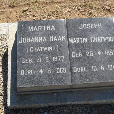 HAAK Martha Johanna nee CHATWIND 1877-1969 :: CHATWIND Joseph Martin 1897-1947