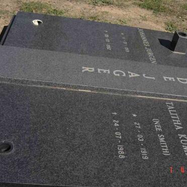 JAGER Johannes Jurgens, de 1919-1992 &amp; Talitha Kumi SMITH 1919-1988