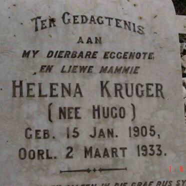 KRUGER Helena nee HUGO 1905-1933