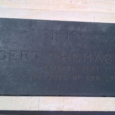 KRUGER Gert Thomas 1872-1891