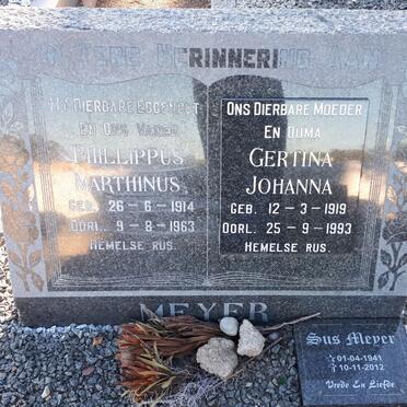 MEYER Phillippus Marthinus 1914-1963 &amp; Gertina Johanna 1919-1993 :: MEYER Sus 1941-2012