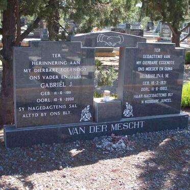 MESCHT Gabriël J., van der 1911-2000 &amp; Carolina M. 1921-1983