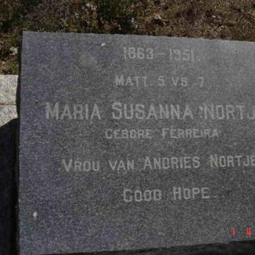 NORTJE Maria Susanna nee FERREIRA 1863-1951