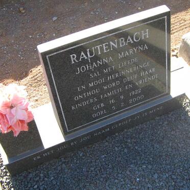 RAUTENBACH Johanna Maryna 1922-2000