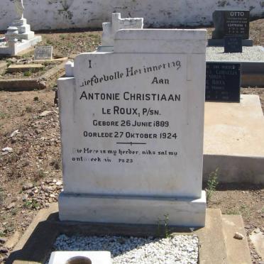 ROUX Antonie Christiaan, le 1889-1924