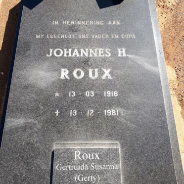 ROUX Johannes H. 1916-1981 &amp; Gertruida Susanna 1922-2011