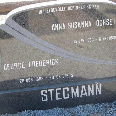 STEGMANN George Frederick 1893-1975 &amp; Anna Susanna OCHSE 1896-1966