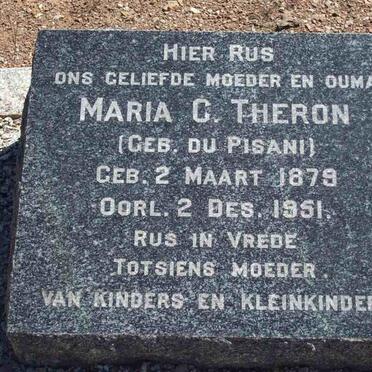 THERON Maria C. nee DU PISANI 1879-1951