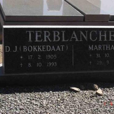 TERBLANCHE D.J. 1905-1993 &amp; Martha J. 1910-1995