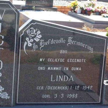 VICTOR Linda nee DIEDERICKS 1942-1988