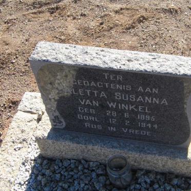 WINKEL Aletta Susanna, van 1895-1944