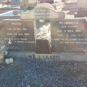 WILLIAMS Pieter 1885-1964 &amp; Petronella KLEYN 1895-1971