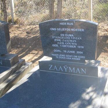 ZAAÿMAN Evangline Vivian nee GOUWS 1916-2004