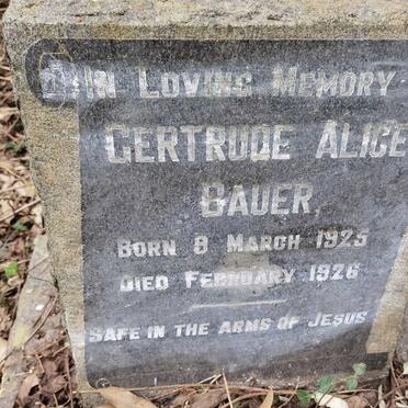 BAUER Gertrude Alice 1925-1926