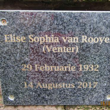 ROOYEN Elize Sophia, van nee VENTER 1932-2017