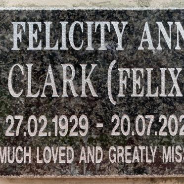 CLARK Felicity Ann 1929-2020