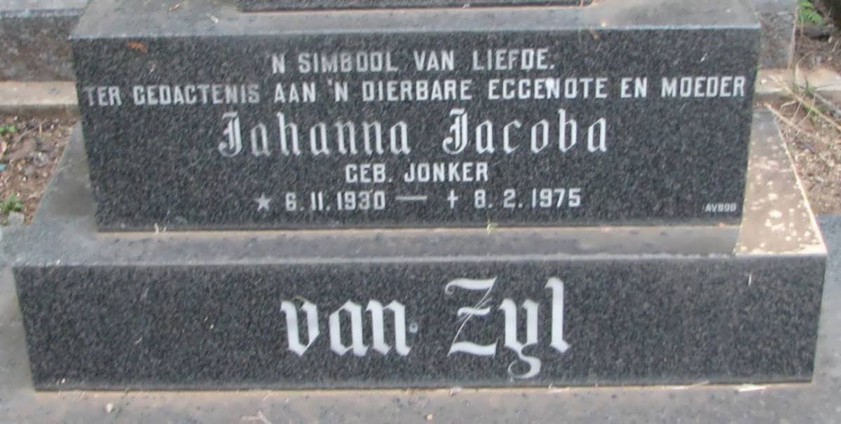 ZYL Johanna Jacoba, van nee JONKER 1930-1975