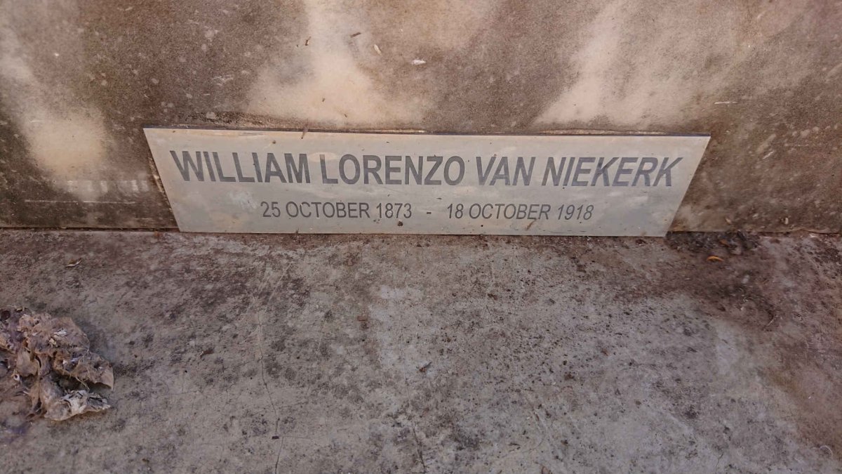 NIEKERK William Lorenzo, van 1873-1918