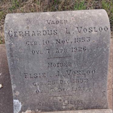 VOSLOO Gerhardus L. 1853-1926 &amp; Elsie J. 1852-1921