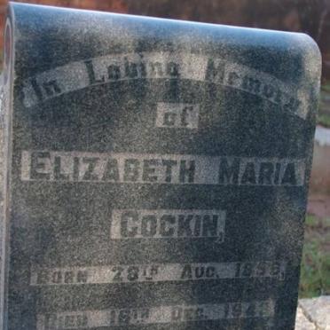 COCKIN Elizabeth Maria 1856-1943